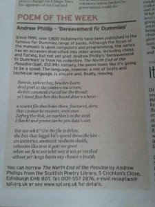 "Bereavement fir Dummies" in the Scotsman